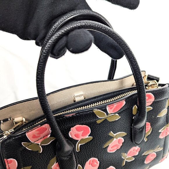 KATE SPADE New York Knott Ditsy Rose Leather Satchel Crossbody - Picture 15 of 16